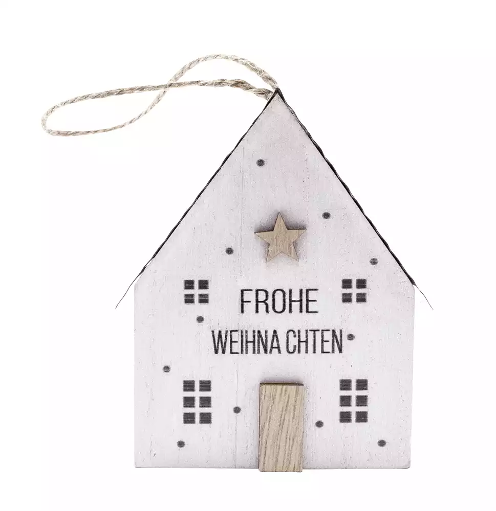 Holz-Haus - Frohe Weihnachten