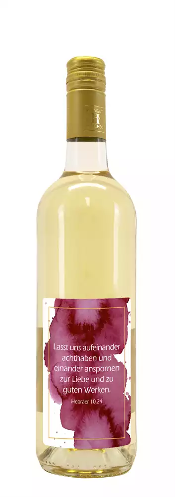 Weißwein mit Etikett "Achtsamkeit" (10,00 EUR/Liter), Grauer Burgunder