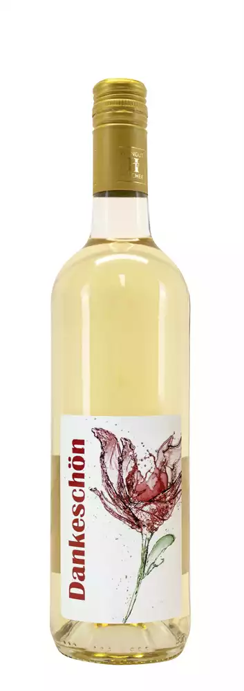 Weißwein mit Etikett "Dankeschön" (10,00 EUR/Liter), Grauer Burgunder