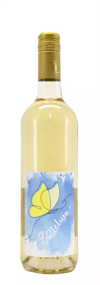 Weißwein mit Etikett "Halleluja" NEU (10,00 EUR/Liter), Grauer Burgunder